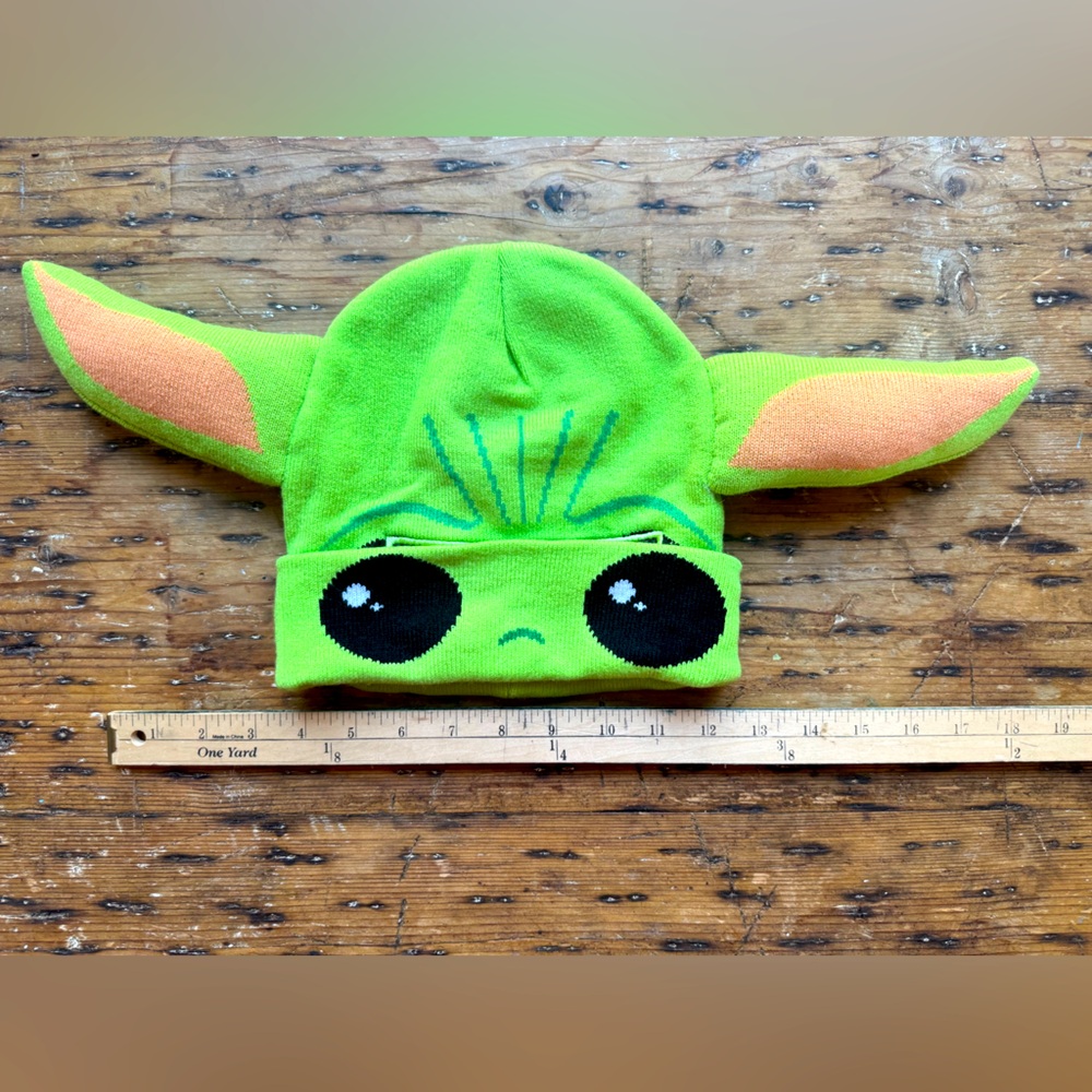 Yoda Grogu Warm Hat with Pull Down Face Cover Star Wars